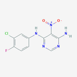 molecular formula C10H7ClFN5O2 B4139606 N-(3-chloro-4-fluorophenyl)-5-nitro-4,6-pyrimidinediamine 