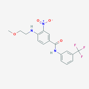 molecular formula C17H16F3N3O4 B4139629 4-[(2-methoxyethyl)amino]-3-nitro-N-[3-(trifluoromethyl)phenyl]benzamide 