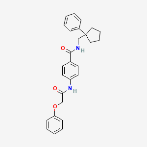 molecular formula C27H28N2O3 B4139633 4-[(phenoxyacetyl)amino]-N-[(1-phenylcyclopentyl)methyl]benzamide 