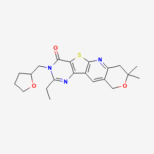 molecular formula C21H25N3O3S B4139635 2-ethyl-8,8-dimethyl-3-(tetrahydro-2-furanylmethyl)-7,10-dihydro-8H-pyrano[3'',4'':5',6']pyrido[3',2':4,5]thieno[3,2-d]pyrimidin-4(3H)-one 