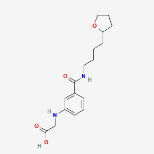 molecular formula C17H24N2O4 B4139640 {[3-({[4-(tetrahydrofuran-2-yl)butyl]amino}carbonyl)phenyl]amino}acetic acid 