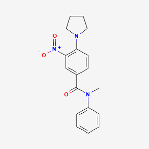 molecular formula C18H19N3O3 B4139642 N-methyl-3-nitro-N-phenyl-4-(1-pyrrolidinyl)benzamide 