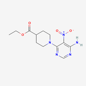 molecular formula C12H17N5O4 B4139651 ethyl 1-(6-amino-5-nitro-4-pyrimidinyl)-4-piperidinecarboxylate 