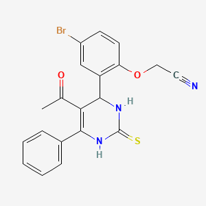 molecular formula C20H16BrN3O2S B4139705 [2-(5-acetyl-6-phenyl-2-thioxo-1,2,3,4-tetrahydro-4-pyrimidinyl)-4-bromophenoxy]acetonitrile 