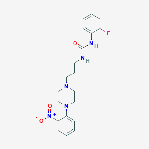 molecular formula C20H24FN5O3 B4139727 N-(2-fluorophenyl)-N'-{3-[4-(2-nitrophenyl)-1-piperazinyl]propyl}urea 