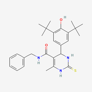 molecular formula C27H35N3O2S B4139758 N-benzyl-4-(3,5-di-tert-butyl-4-hydroxyphenyl)-6-methyl-2-thioxo-1,2,3,4-tetrahydro-5-pyrimidinecarboxamide 