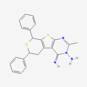 4-imino-2-methyl-6,8-diphenyl-5,8-dihydro-4H-thiopyrano[4',3':4,5]thieno[2,3-d]pyrimidin-3(6H)-amine