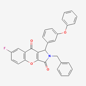 molecular formula C30H20FNO4 B4139771 2-benzyl-7-fluoro-1-(3-phenoxyphenyl)-1,2-dihydrochromeno[2,3-c]pyrrole-3,9-dione 