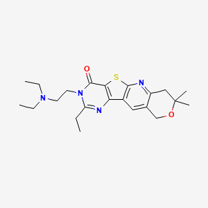 molecular formula C22H30N4O2S B4139776 3-[2-(diethylamino)ethyl]-2-ethyl-8,8-dimethyl-7,10-dihydro-8H-pyrano[3'',4'':5',6']pyrido[3',2':4,5]thieno[3,2-d]pyrimidin-4(3H)-one 