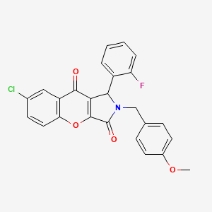 molecular formula C25H17ClFNO4 B4139785 7-chloro-1-(2-fluorophenyl)-2-(4-methoxybenzyl)-1,2-dihydrochromeno[2,3-c]pyrrole-3,9-dione 