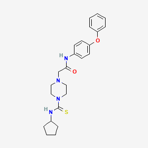 molecular formula C24H30N4O2S B4139790 2-{4-[(cyclopentylamino)carbonothioyl]-1-piperazinyl}-N-(4-phenoxyphenyl)acetamide 