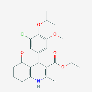 molecular formula C23H28ClNO5 B4139811 ethyl 4-(3-chloro-4-isopropoxy-5-methoxyphenyl)-2-methyl-5-oxo-1,4,5,6,7,8-hexahydro-3-quinolinecarboxylate 