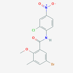 molecular formula C15H12BrClN2O4 B4139827 5-bromo-N-(2-chloro-4-nitrophenyl)-2-methoxy-3-methylbenzamide 