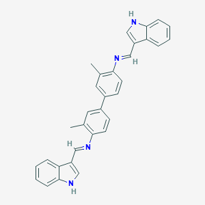 molecular formula C32H26N4 B413984 N-(1H-indol-3-ylmethylene)-N-{4'-[(1H-indol-3-ylmethylene)amino]-3,3'-dimethyl[1,1'-biphenyl]-4-yl}amine 