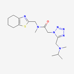 molecular formula C17H27N7OS B4139847 2-(5-{[isopropyl(methyl)amino]methyl}-1H-tetrazol-1-yl)-N-methyl-N-(4,5,6,7-tetrahydro-1,3-benzothiazol-2-ylmethyl)acetamide 