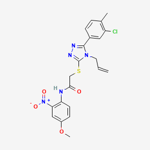 molecular formula C21H20ClN5O4S B4139858 2-{[4-allyl-5-(3-chloro-4-methylphenyl)-4H-1,2,4-triazol-3-yl]thio}-N-(4-methoxy-2-nitrophenyl)acetamide 