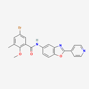 molecular formula C21H16BrN3O3 B4139865 5-bromo-2-methoxy-3-methyl-N-[2-(4-pyridinyl)-1,3-benzoxazol-5-yl]benzamide 