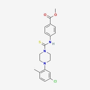 molecular formula C20H22ClN3O2S B4139872 methyl 4-({[4-(5-chloro-2-methylphenyl)-1-piperazinyl]carbonothioyl}amino)benzoate 