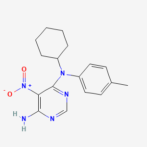 molecular formula C17H21N5O2 B4139885 N-cyclohexyl-N-(4-methylphenyl)-5-nitro-4,6-pyrimidinediamine 