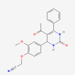 molecular formula C21H19N3O4 B4139920 [4-(5-acetyl-2-oxo-6-phenyl-1,2,3,4-tetrahydro-4-pyrimidinyl)-2-methoxyphenoxy]acetonitrile 