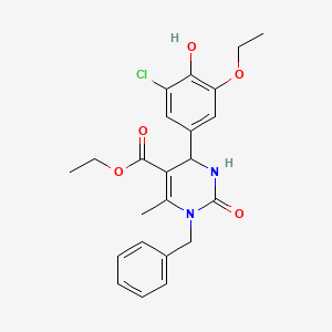 molecular formula C23H25ClN2O5 B4139927 ethyl 1-benzyl-4-(3-chloro-5-ethoxy-4-hydroxyphenyl)-6-methyl-2-oxo-1,2,3,4-tetrahydro-5-pyrimidinecarboxylate 