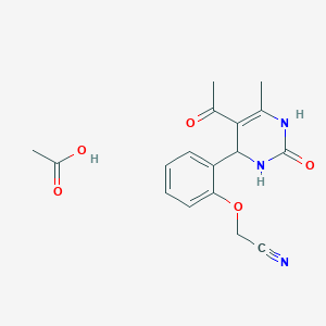 molecular formula C17H19N3O5 B4139933 [2-(5-acetyl-6-methyl-2-oxo-1,2,3,4-tetrahydro-4-pyrimidinyl)phenoxy]acetonitrile acetate 