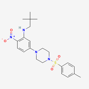molecular formula C22H30N4O4S B4139935 (2,2-dimethylpropyl)(5-{4-[(4-methylphenyl)sulfonyl]-1-piperazinyl}-2-nitrophenyl)amine 