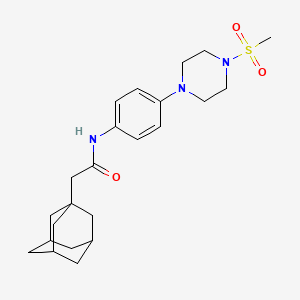 molecular formula C23H33N3O3S B4139939 2-(1-adamantyl)-N-{4-[4-(methylsulfonyl)-1-piperazinyl]phenyl}acetamide 