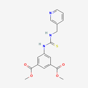 molecular formula C17H17N3O4S B4139946 dimethyl 5-({[(3-pyridinylmethyl)amino]carbonothioyl}amino)isophthalate 