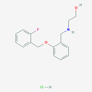 molecular formula C16H19ClFNO2 B4139949 2-({2-[(2-fluorobenzyl)oxy]benzyl}amino)ethanol hydrochloride 