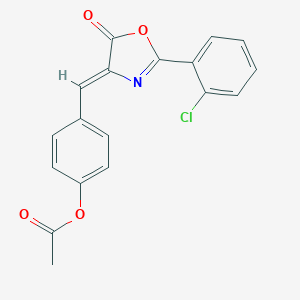molecular formula C18H12ClNO4 B413998 4-[(2-(2-chlorophenyl)-5-oxo-1,3-oxazol-4(5H)-ylidene)methyl]phenyl acetate CAS No. 299970-48-2