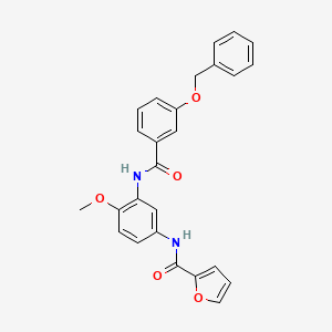 molecular formula C26H22N2O5 B4139989 N-(3-{[3-(benzyloxy)benzoyl]amino}-4-methoxyphenyl)-2-furamide 