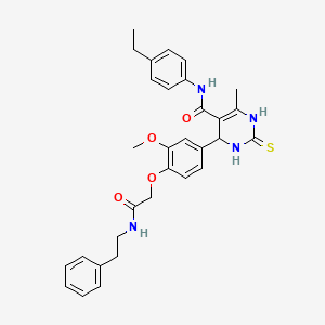 N-(4-ethylphenyl)-4-(3-methoxy-4-{2-oxo-2-[(2-phenylethyl)amino]ethoxy}phenyl)-6-methyl-2-thioxo-1,2,3,4-tetrahydro-5-pyrimidinecarboxamide
