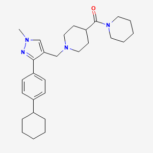 molecular formula C28H40N4O B4140021 1-{[3-(4-cyclohexylphenyl)-1-methyl-1H-pyrazol-4-yl]methyl}-4-(1-piperidinylcarbonyl)piperidine 