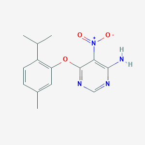 molecular formula C14H16N4O3 B4140024 6-(2-isopropyl-5-methylphenoxy)-5-nitro-4-pyrimidinamine 