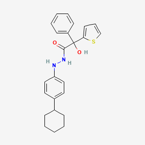 molecular formula C24H26N2O2S B4140031 N'-(4-cyclohexylphenyl)-2-hydroxy-2-phenyl-2-(2-thienyl)acetohydrazide 