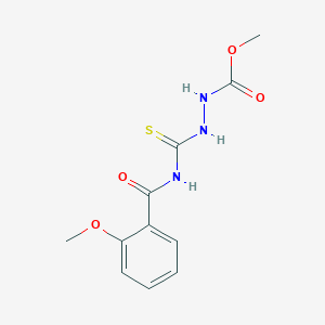 molecular formula C11H13N3O4S B4140038 methyl 2-{[(2-methoxybenzoyl)amino]carbonothioyl}hydrazinecarboxylate 