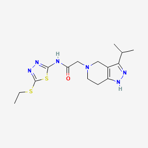 molecular formula C15H22N6OS2 B4140042 N-[5-(ethylthio)-1,3,4-thiadiazol-2-yl]-2-(3-isopropyl-1,4,6,7-tetrahydro-5H-pyrazolo[4,3-c]pyridin-5-yl)acetamide 
