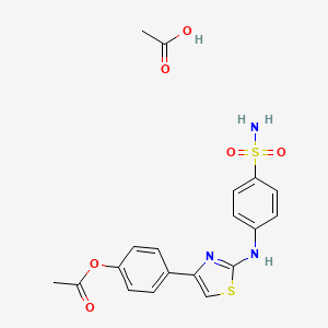 molecular formula C19H19N3O6S2 B4140070 4-(2-{[4-(aminosulfonyl)phenyl]amino}-1,3-thiazol-4-yl)phenyl acetate acetate 