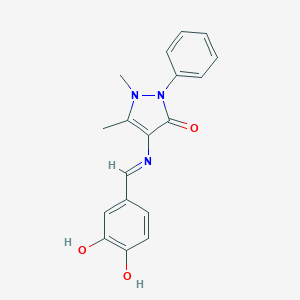molecular formula C18H17N3O3 B414009 4-[(3,4-dihydroxybenzylidene)amino]-1,5-dimethyl-2-phenyl-1,2-dihydro-3H-pyrazol-3-one CAS No. 78439-82-4