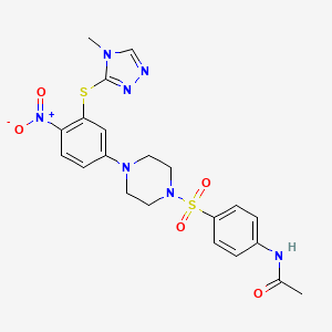 molecular formula C21H23N7O5S2 B4140091 N-{4-[(4-{3-[(4-methyl-4H-1,2,4-triazol-3-yl)thio]-4-nitrophenyl}-1-piperazinyl)sulfonyl]phenyl}acetamide 