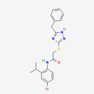 molecular formula C20H21BrN4OS B4140108 2-[(5-benzyl-4H-1,2,4-triazol-3-yl)thio]-N-(4-bromo-2-isopropylphenyl)acetamide 
