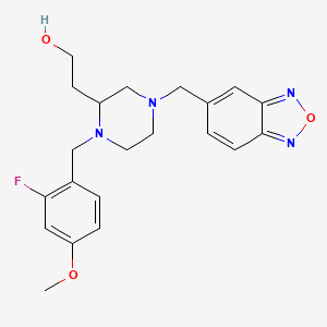 molecular formula C21H25FN4O3 B4140113 2-[4-(2,1,3-benzoxadiazol-5-ylmethyl)-1-(2-fluoro-4-methoxybenzyl)-2-piperazinyl]ethanol 