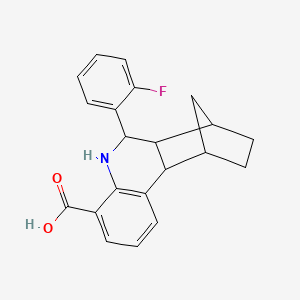 molecular formula C21H20FNO2 B4140117 10-(2-fluorophenyl)-9-azatetracyclo[10.2.1.0~2,11~.0~3,8~]pentadeca-3,5,7-triene-7-carboxylic acid 