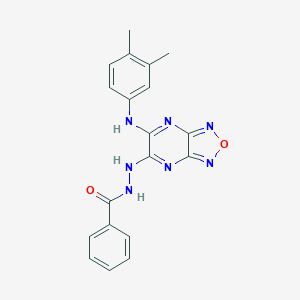molecular formula C19H17N7O2 B414012 N'-[6-(3,4-dimethylanilino)[1,2,5]oxadiazolo[3,4-b]pyrazin-5-yl]benzohydrazide 