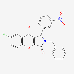 molecular formula C24H15ClN2O5 B4140132 2-benzyl-7-chloro-1-(3-nitrophenyl)-1,2-dihydrochromeno[2,3-c]pyrrole-3,9-dione 