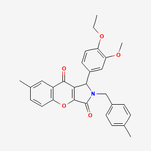 molecular formula C29H27NO5 B4140140 1-(4-ethoxy-3-methoxyphenyl)-7-methyl-2-(4-methylbenzyl)-1,2-dihydrochromeno[2,3-c]pyrrole-3,9-dione 