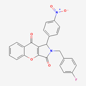 molecular formula C24H15FN2O5 B4140143 2-(4-fluorobenzyl)-1-(4-nitrophenyl)-1,2-dihydrochromeno[2,3-c]pyrrole-3,9-dione 
