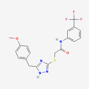 molecular formula C19H17F3N4O2S B4140158 2-{[5-(4-methoxybenzyl)-4H-1,2,4-triazol-3-yl]thio}-N-[3-(trifluoromethyl)phenyl]acetamide 
