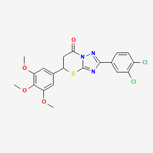 molecular formula C20H17Cl2N3O4S B4140163 2-(3,4-dichlorophenyl)-5-(3,4,5-trimethoxyphenyl)-5,6-dihydro-7H-[1,2,4]triazolo[5,1-b][1,3]thiazin-7-one 